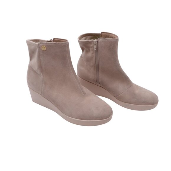 Vionic Skylar Women's Comfort Wedge Short Boot Sz 11 Bone Suede Leather - Picture 2 of 10